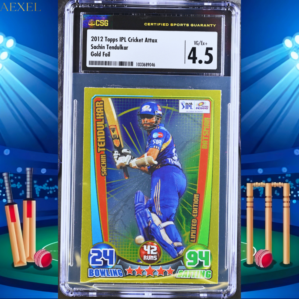 Sachin Tendulkar Topps Cricket Attax 2012 Limited Edition Gold Foil CGC Grade 4.5 RARE