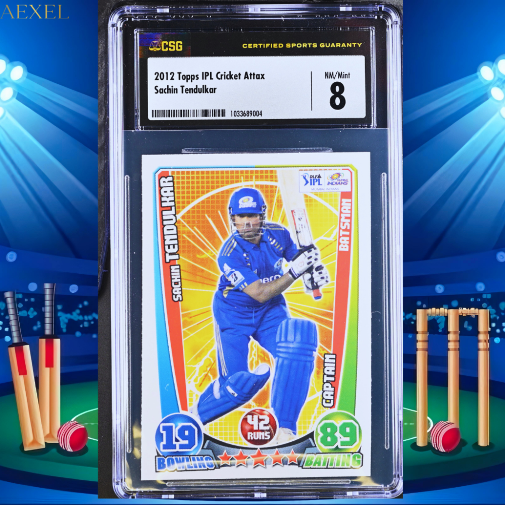 Sachin Tendulkar Topps Cricket Attax 2012 CGC Graded 8 Mumbai Indians