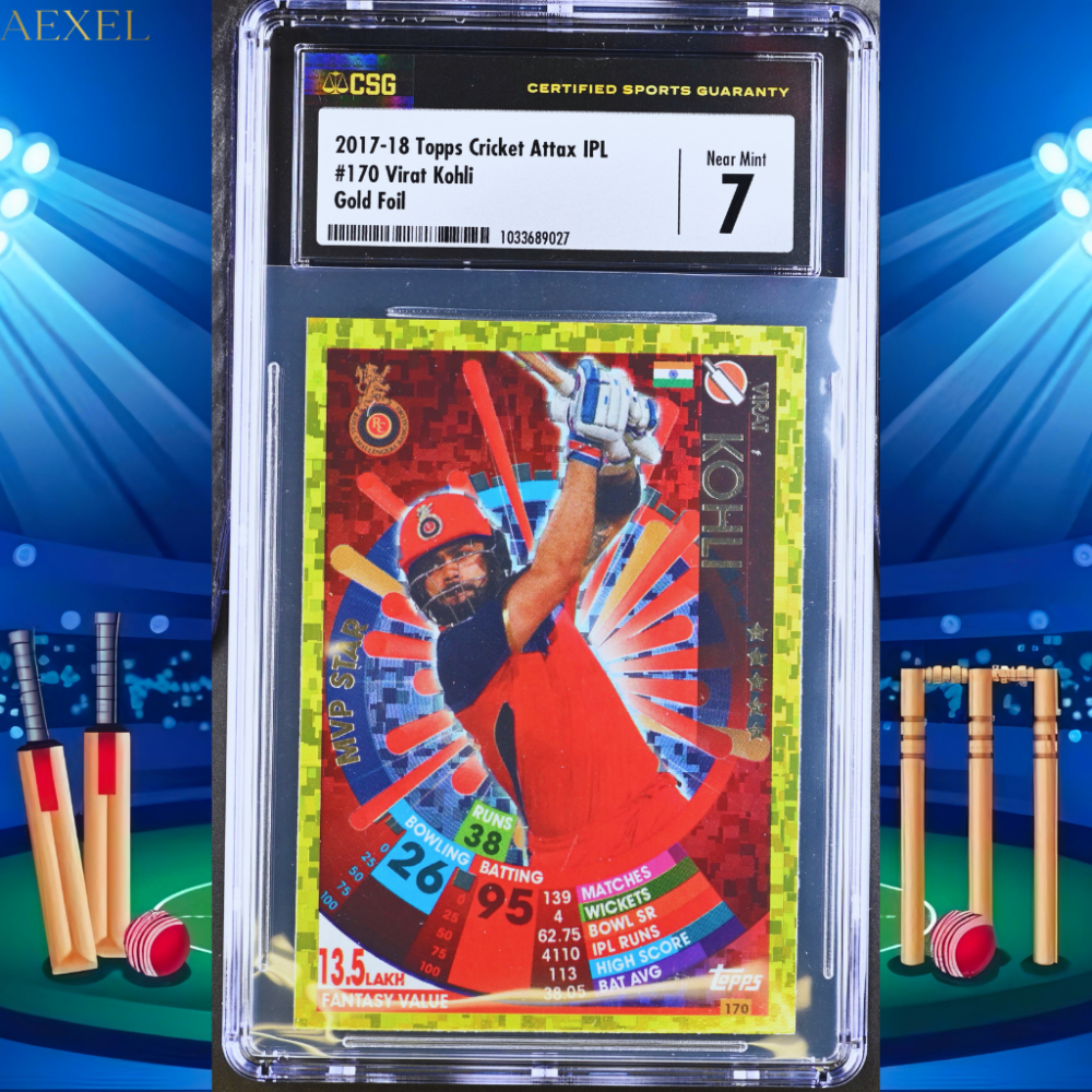Virat Kohli Topps Cricket Attax 2017 CGC Graded 7 #170 Gold Foil MVP Star
