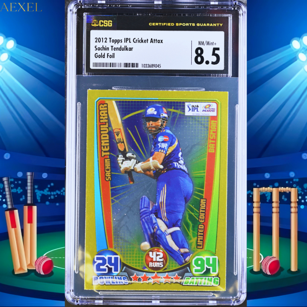 55 Sachin Tendulkar Topps Cricket Attax 2012 Limited Edition CGC 8.5 Rare High Grade card