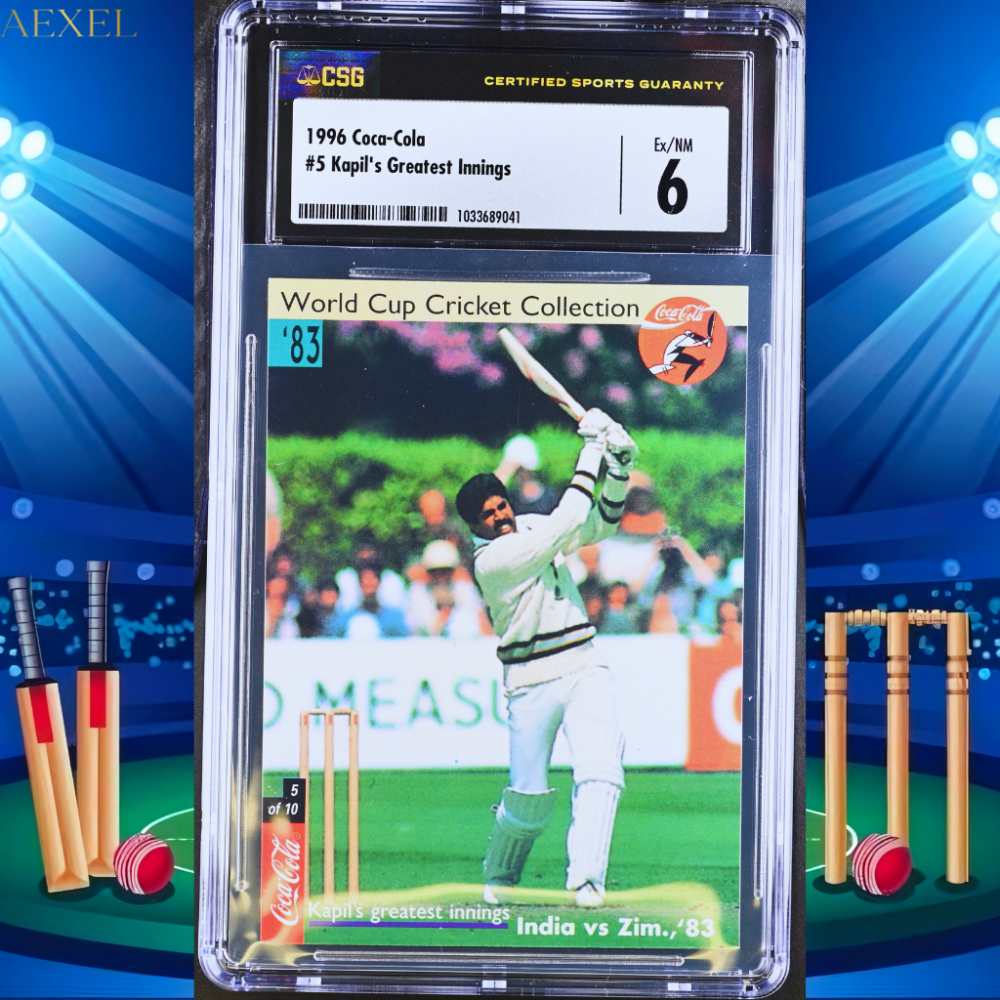 65 Kapil Dev 1996 Coca Cola Card CGC 6 #5 Kapils Greatest Inning