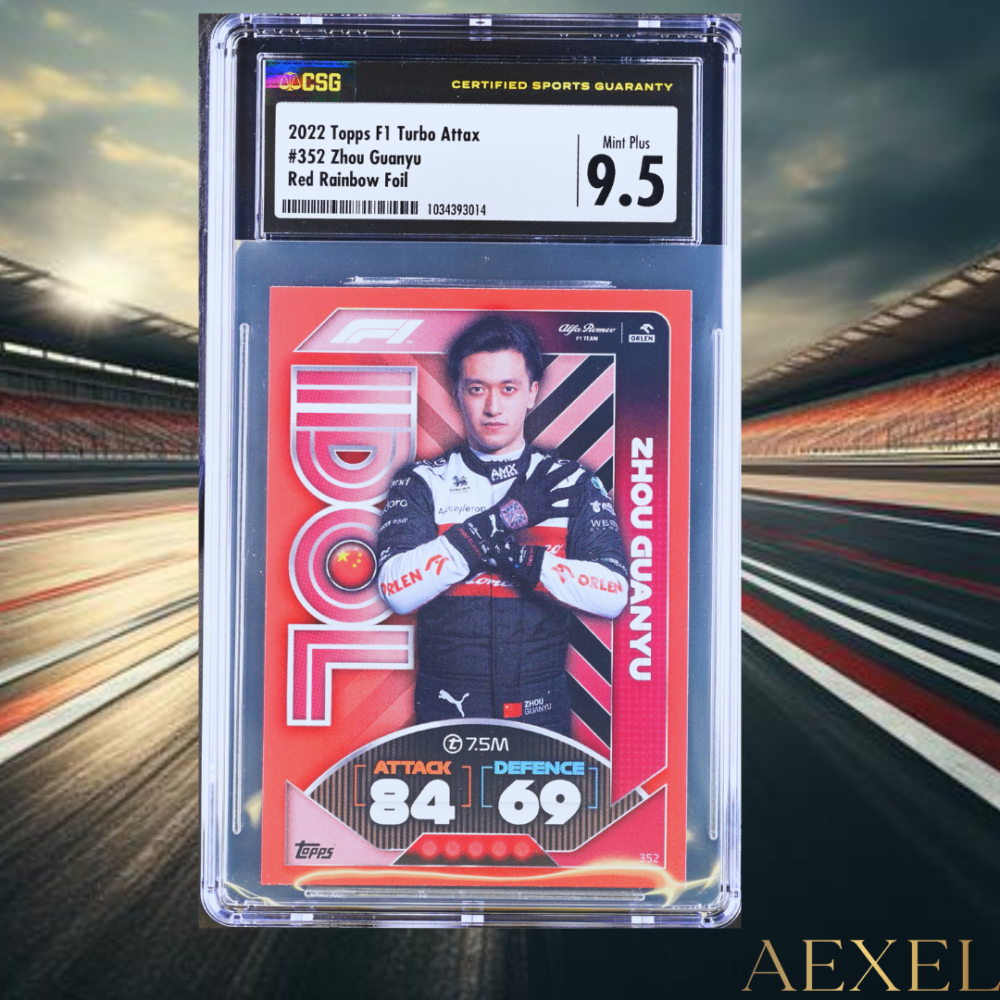 Zhou Guanyu Rookie Red Parallel Turbo Attax 2022 F1 Idol CGC 9.5 Top Pop