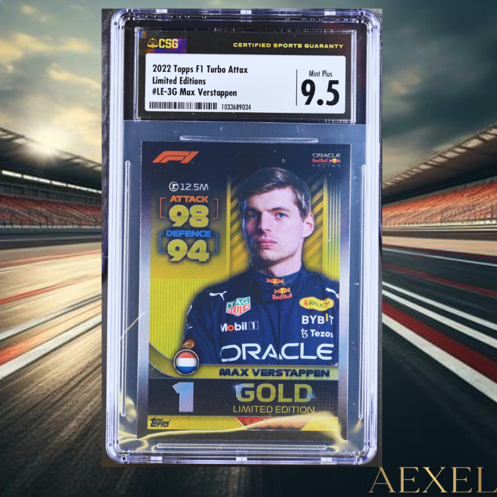 Max Verstappen Gold Limited F1 Turbo Attax 2022 CGC 9.5 Top Pop LE 3G