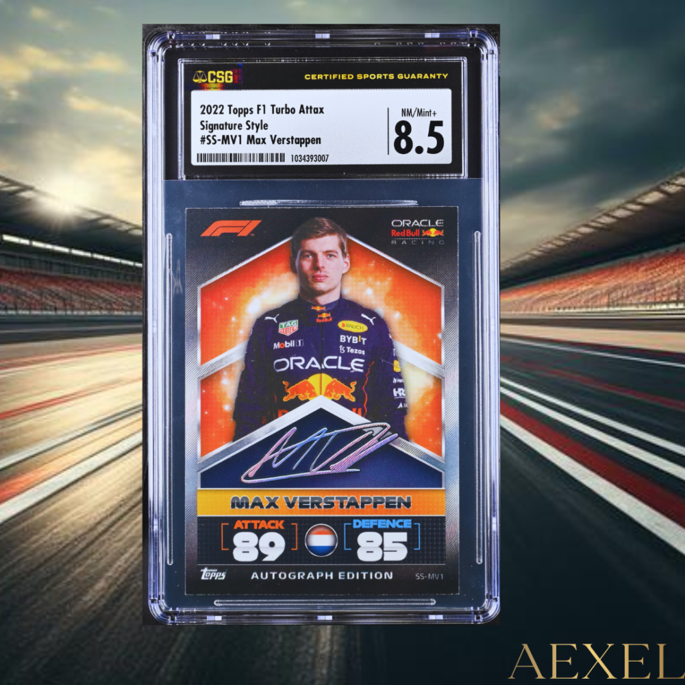 Max Verstappen Turbo Attax 2022 Signature style CGC 8.5 MINT SS-MV1