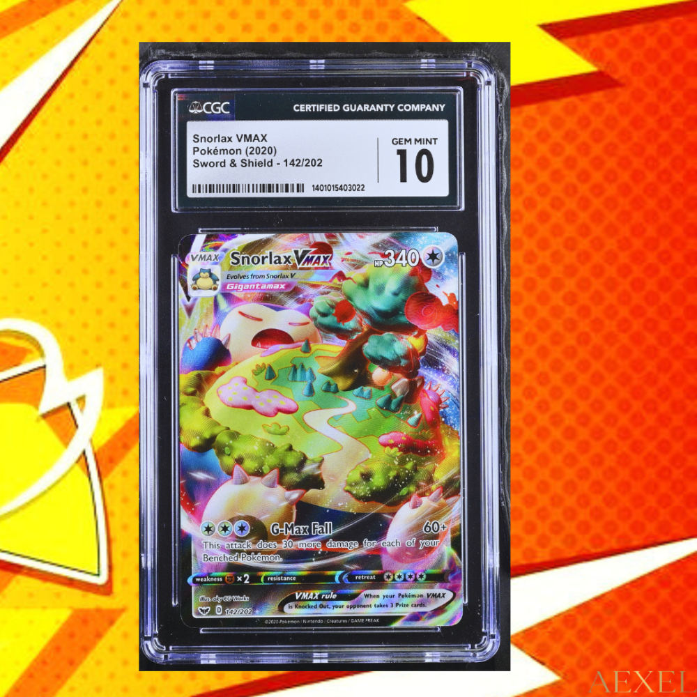 1 2020 Pokémon Snorlax VMAX - Sword & Shield, Ultra Rare Holo (Gem Mint 10 CGC Graded) Card #142/202 - English