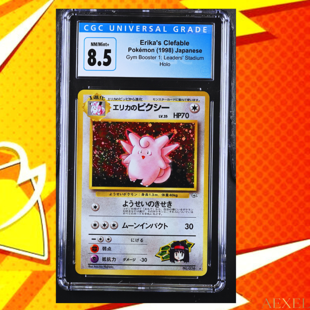 11 1998 Pokémon Erika's Clefable - Gym Booster Leaders' Stadium, Rare Holo (CGC 8.5) - Japanese