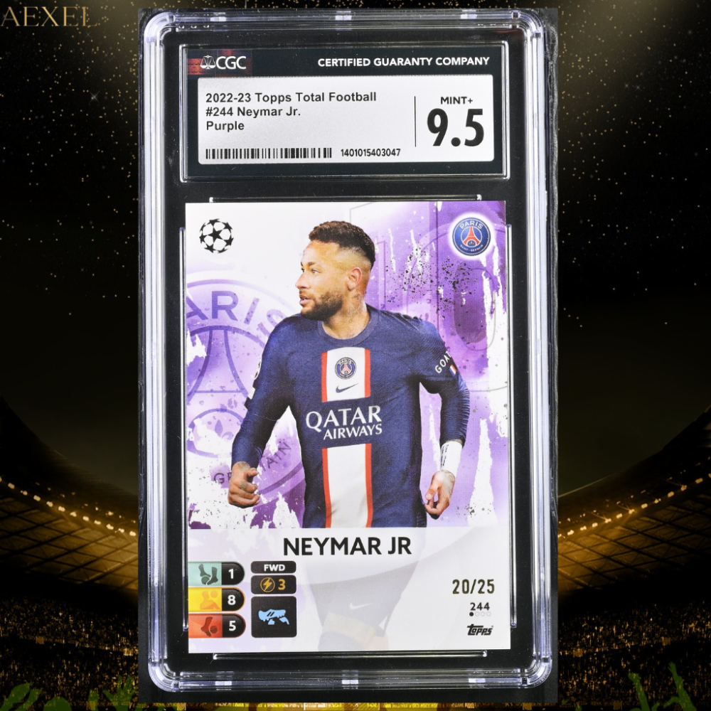 2022 Topps Total Football Purple Parallel 20/25 Numbered - Neymar Jr #244 CGC Graded 9.5 Mint