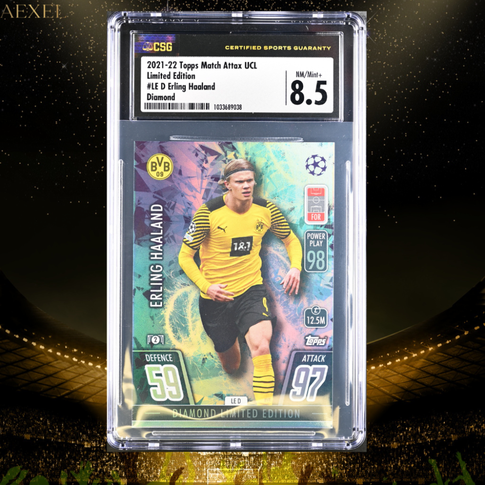 2021 Topps Match Attax UCL Diamond Limited - Erling Haaland LE D CGC Graded 8.5
