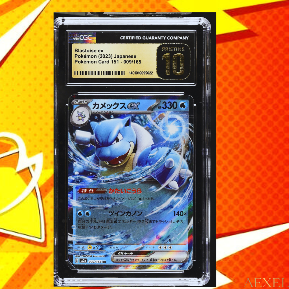 19 2023 Pokémon Blastoise ex - Pokémon Card 151 sv2a, Pristine 10 (CGC) Card #009/165 - Japanese