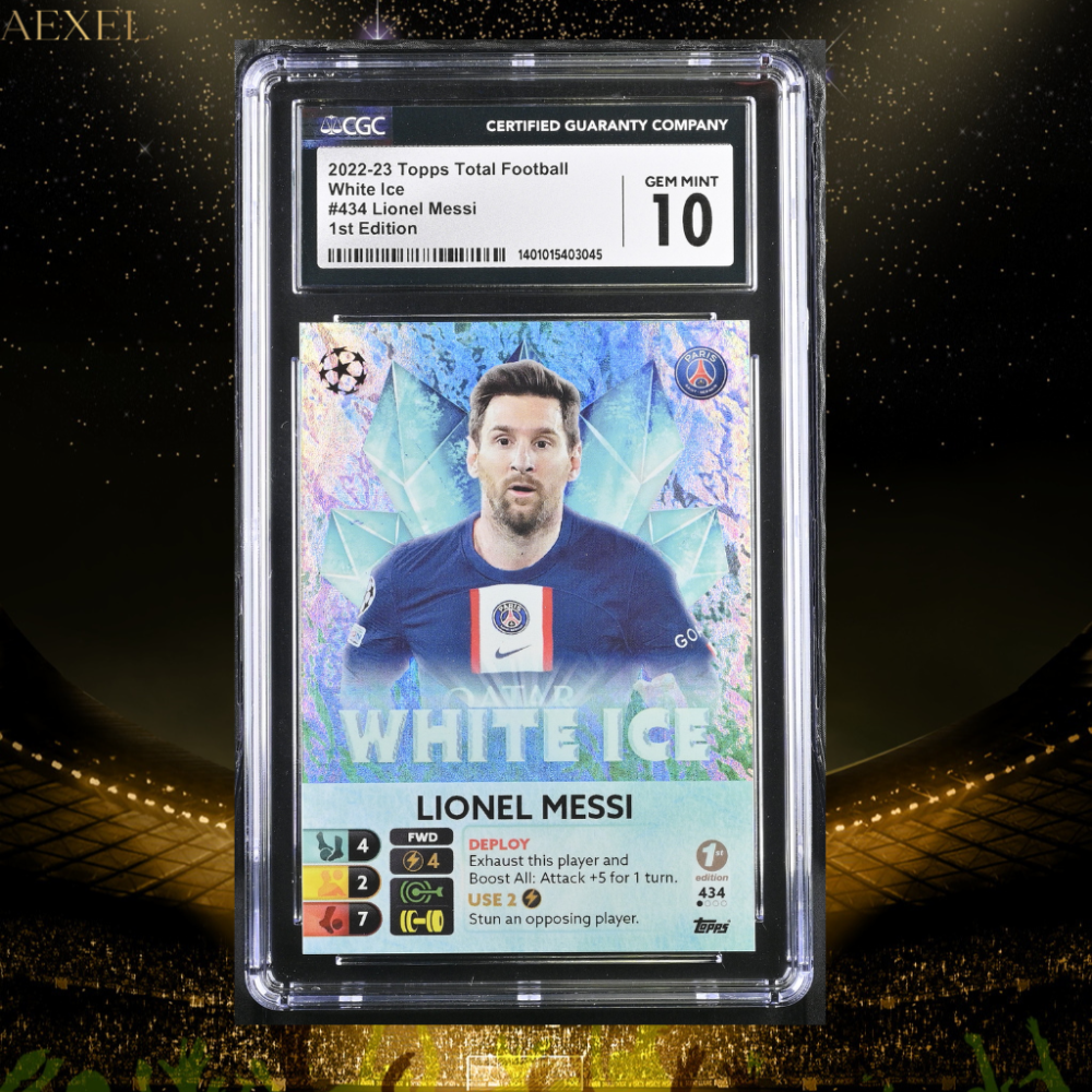 2022 Topps Total Football White Ice- Lionel Messi #434 1st Edition CGC Graded 10 Gem Mint PSG