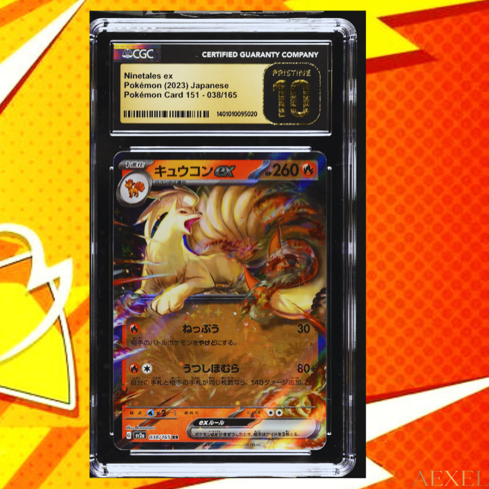 20 2023 Pokémon Ninetales ex - Pokémon Card 151 sv2a, Pristine 10 (CGC) Card #038/165 - Japanese