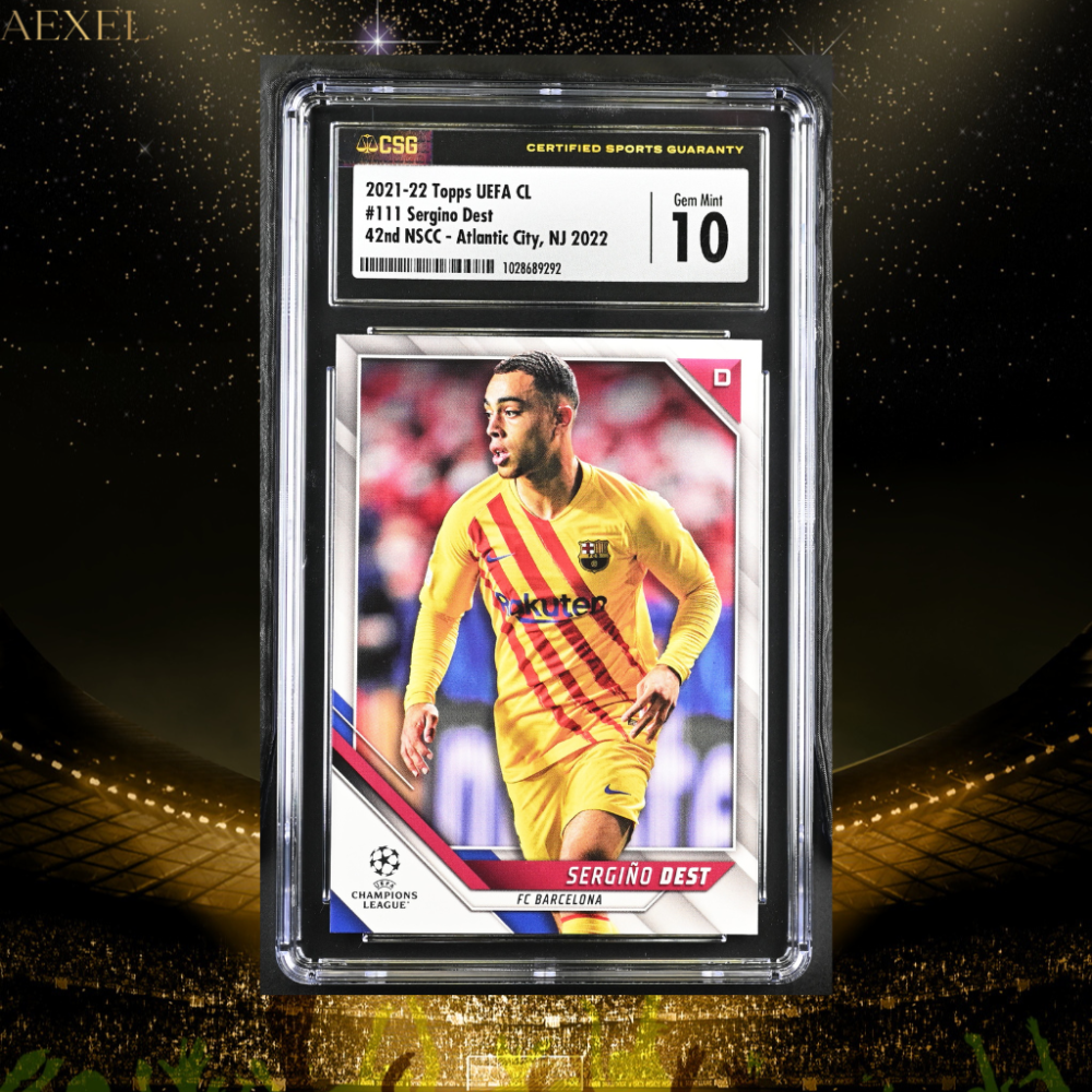 2021 Topps UEFA CL - SERGINO DEST FC BARCELONA CGC Graded 10 GEM MINT