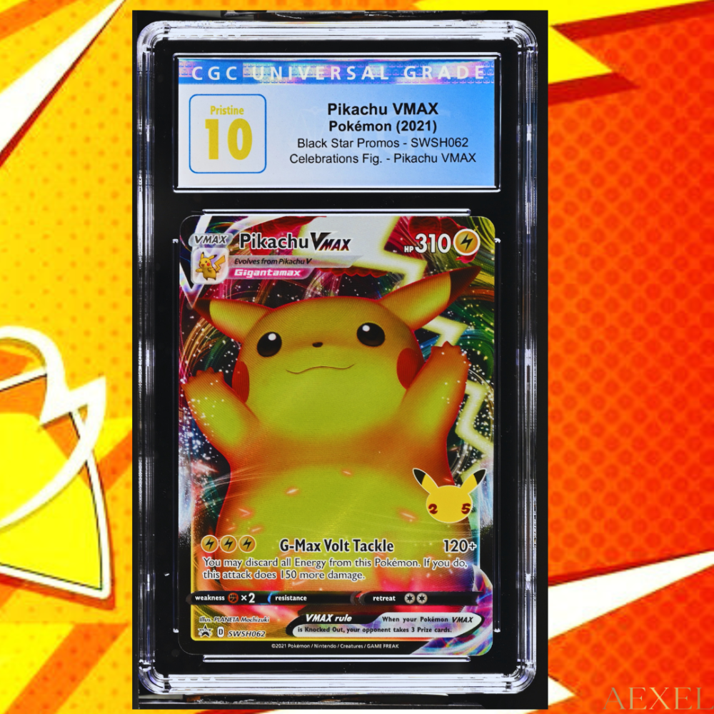 22 2021 Pokémon Pikachu VMAX - Black Star Promos Sword & Shield, Celebrations Figure Collection (Pristine 10 CGC) Card #SWSH062 - English