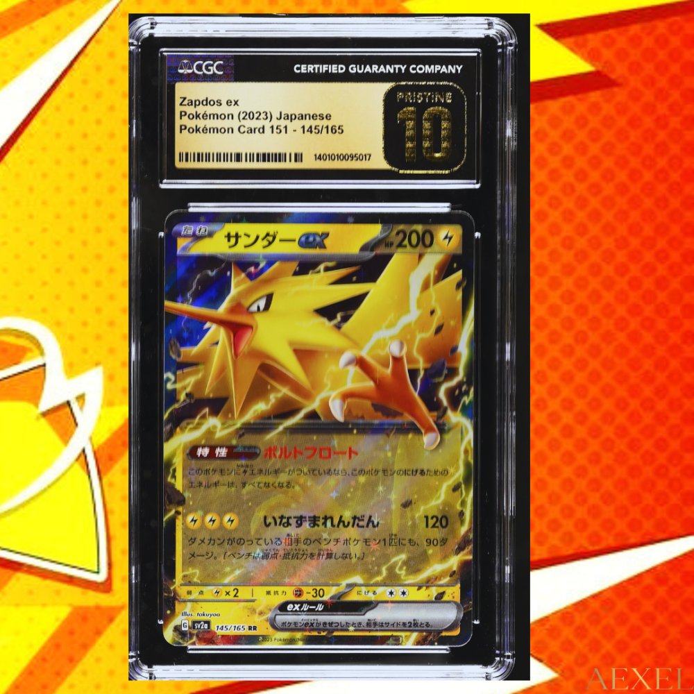 23 2023 Pokémon Zapdos ex - Pokémon Card 151 sv2a, Pristine 10 (CGC) Card #145/165 - Japanese
