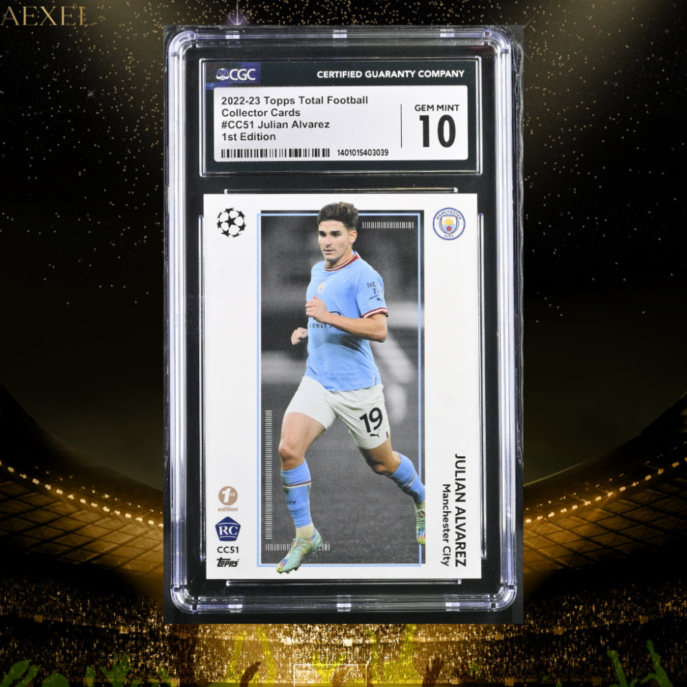 2022 Topps Total Football Collectors Card RC Rookie - Julian Alvarez #CC51 1st Edition CGC Graded 10 Gem Mint Manchester City FC