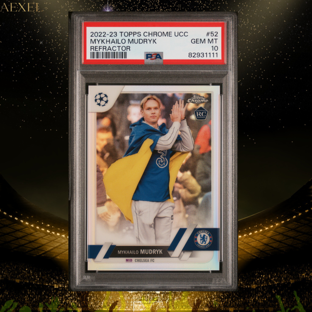 2022 Topps Chrome UCC Refractor - Mykhailo Mudryk Rookie Card #52 Chelsea FC PSA Graded 10 Gem Mint