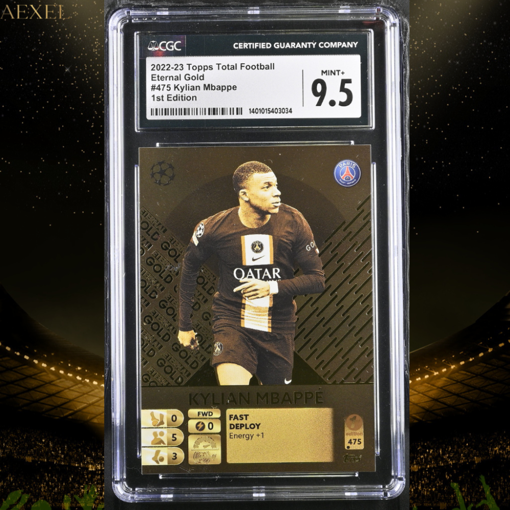 2022 Topps Total Football Eternal Gold - Kylian Mbappe #475 - 1st Edition CGC Graded 9.5 Mint
