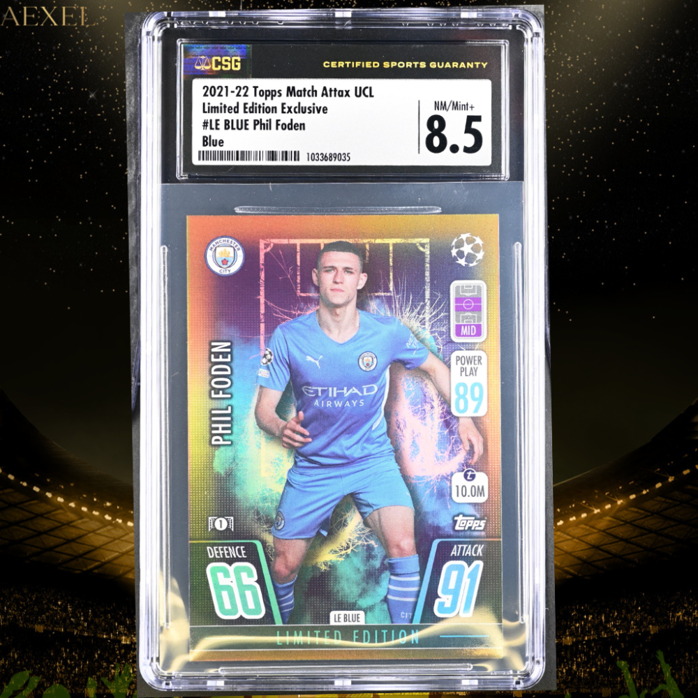 2021 Topps Matxh Attax UCL LE BLUE - Phil Foden CGC Graded 8.5 NM