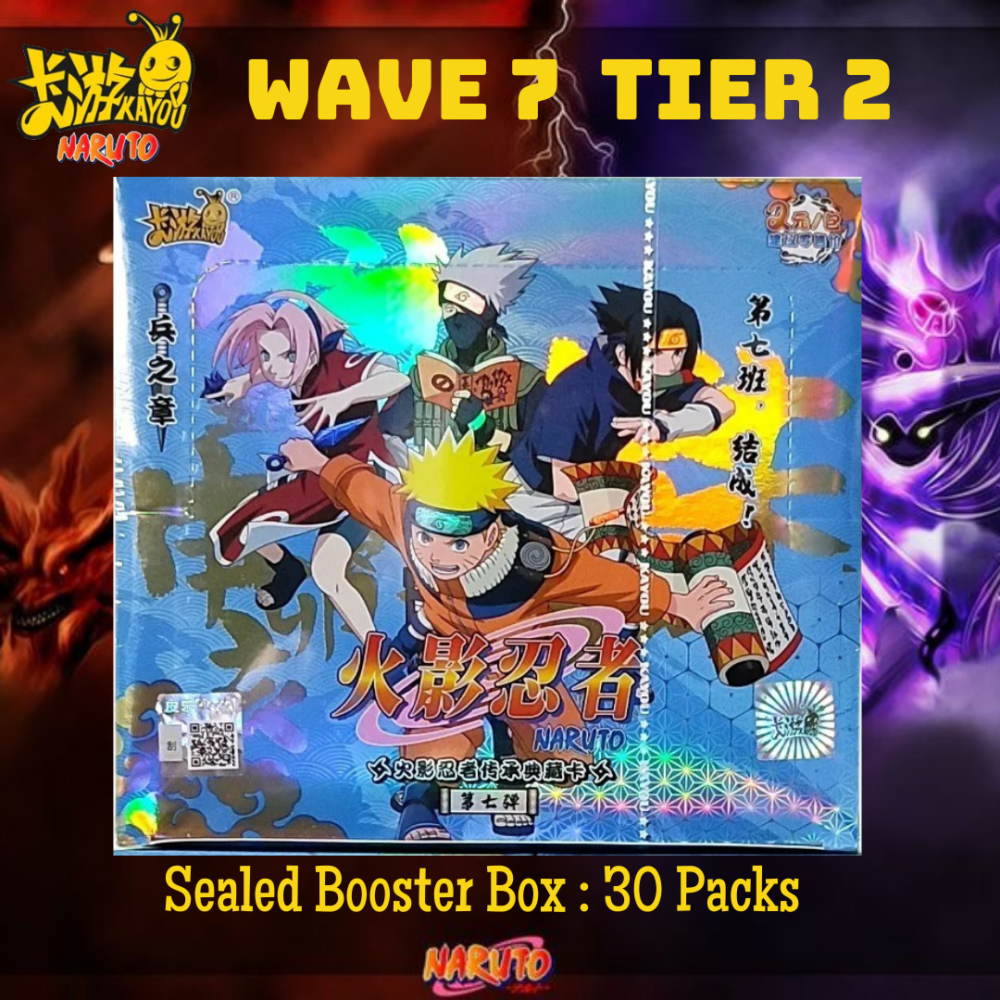 Kayou Naruto Wave 7 Tier 2 Sealed Booster Box ( 30 Packs ) 2024 Latest