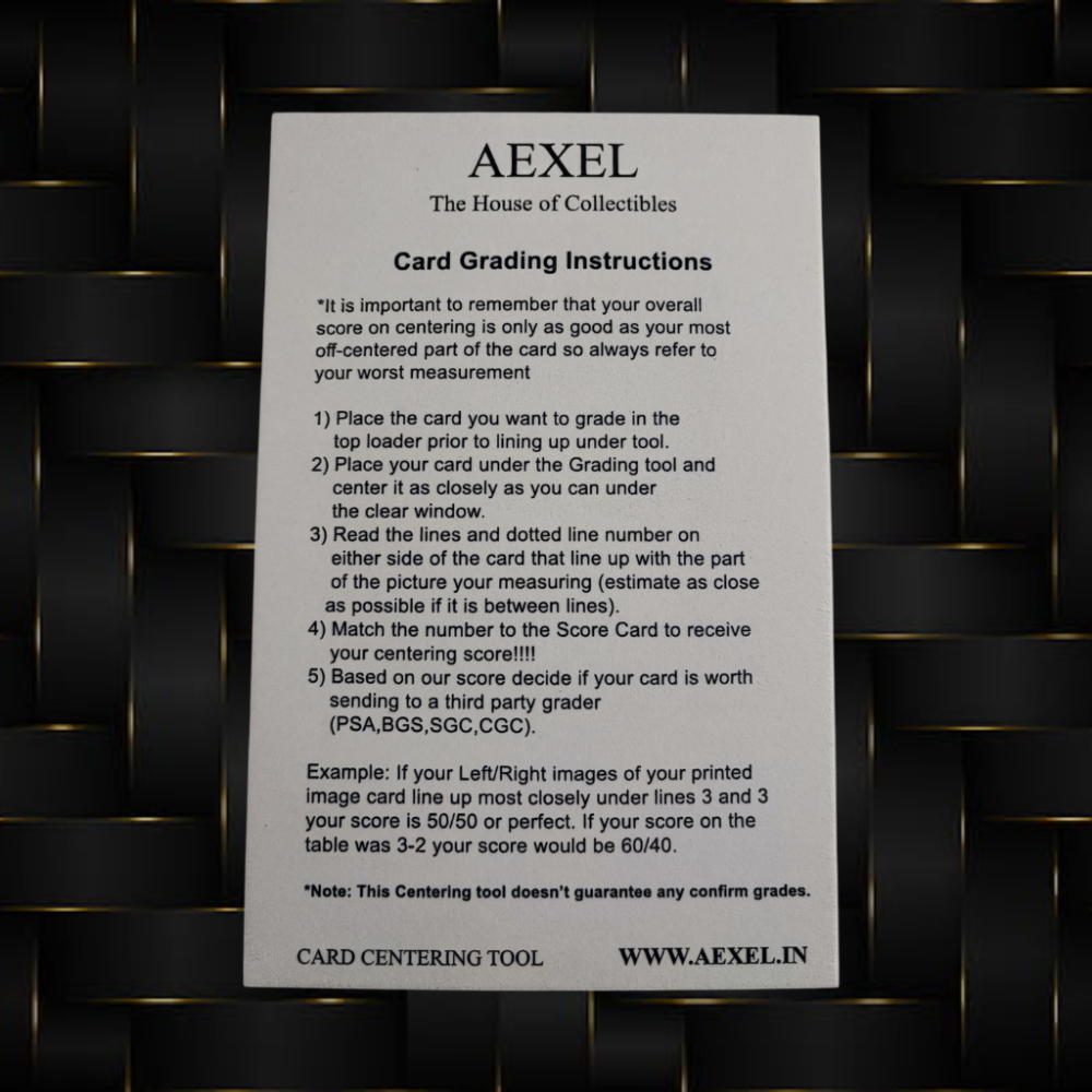 4 Aexel Card Centering Grading Tool