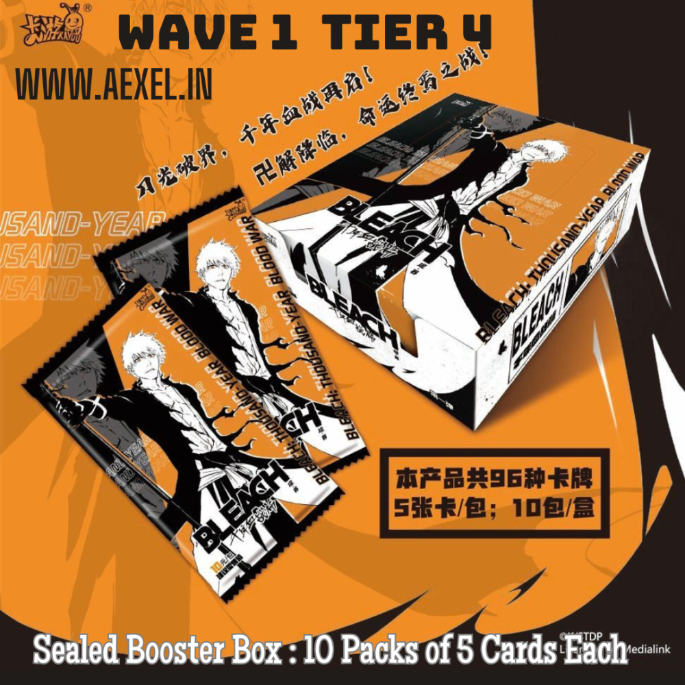 Kayou Bleach Trading Cards Tier 4 Wave 1 Booster Box 10 Packs of 5 Cards Each Thousand Years of Blood War 2025
