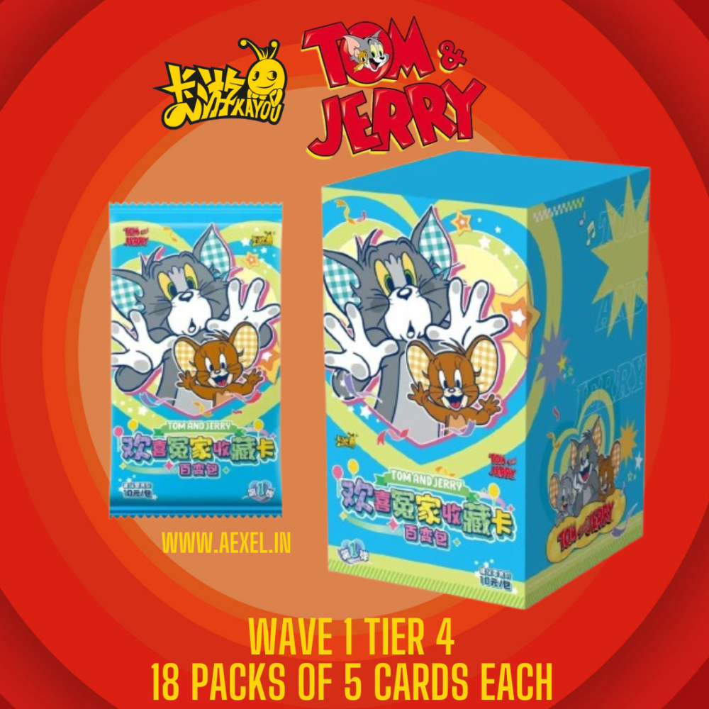 Kayou Tom and Jerry Cards Tier 4 Wave 1 Booster Box 18 Packs of 5 Cards Each