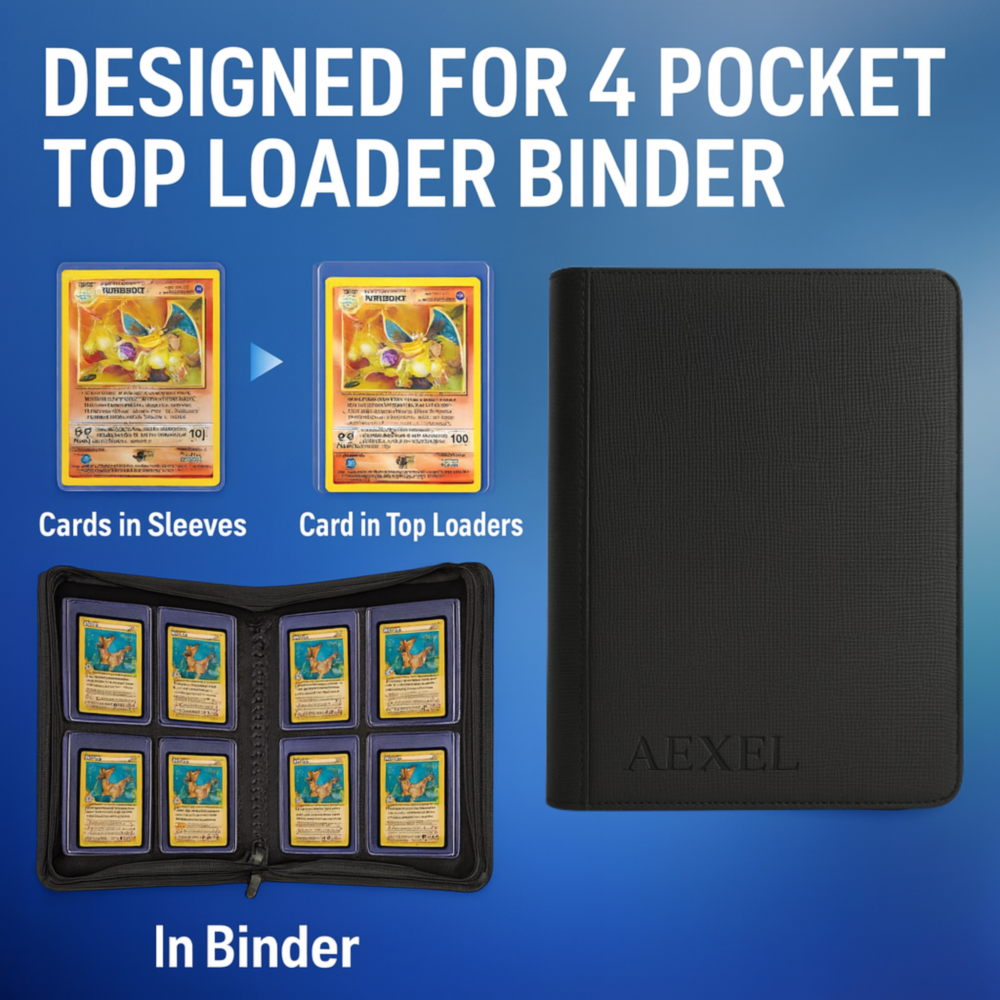 Aexel Top loader zipper binder , 112 pcs capacity 4 pocket