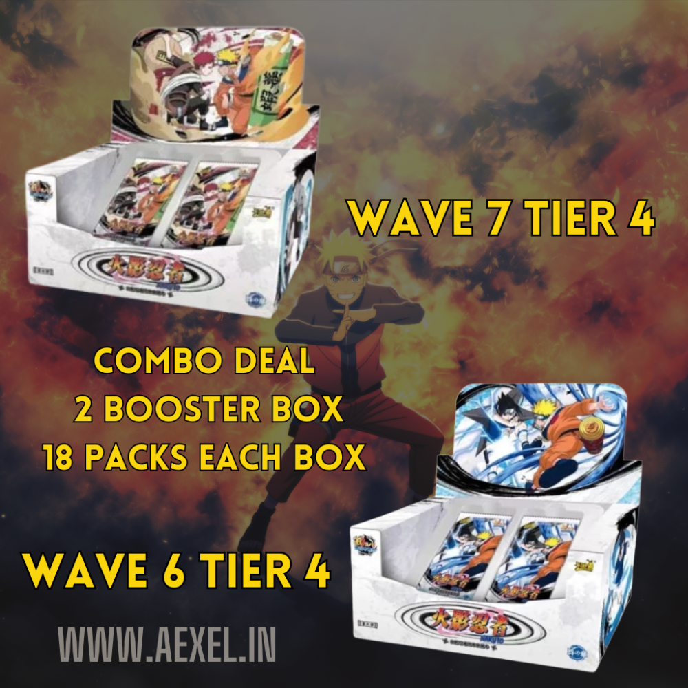 Kayou Naruto Wave 7 Tier 4 + Wave 6 Tier 4 Combo Sealed Booster Box Deal