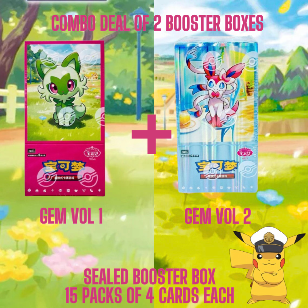 Pokemon TCG Chinese Gem Vol 1 + Gem Vol 2  Combo Booster Boxes Sealed 2025