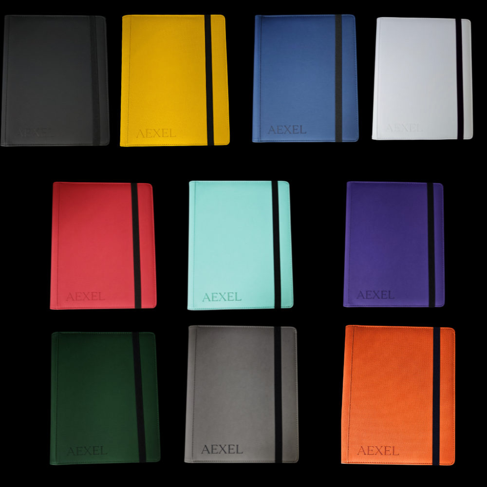 Aexel Premium 9 Pocket Hard Bound Strap Binder 360 Cards Capacity