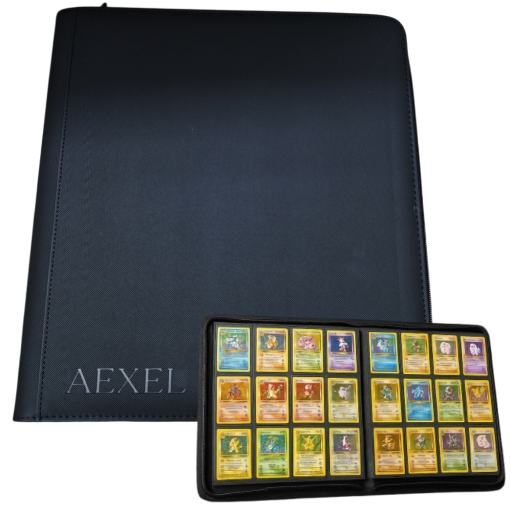 Aexel Premium Zipper Card Binder – 12 Pocket | 480 Card Capacity
