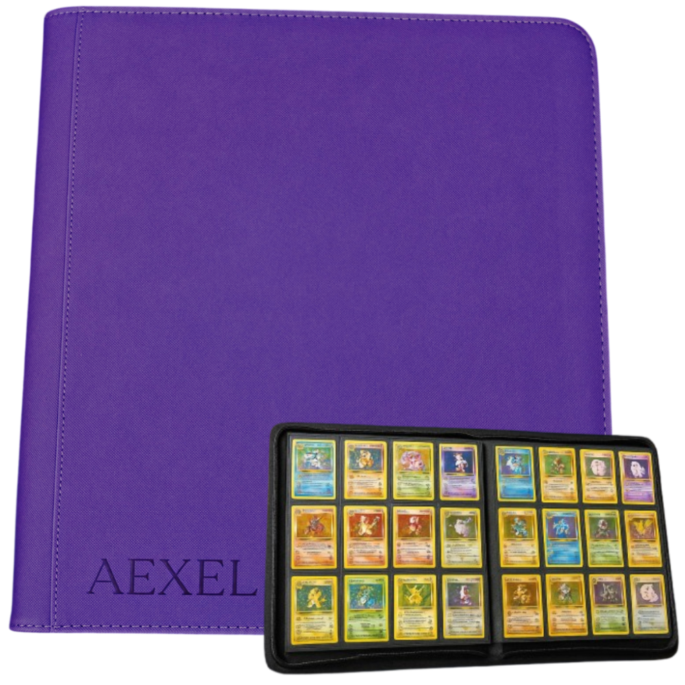 Aexel Premium Zipper Card Binder – 12 Pocket | 480 Card Capacity