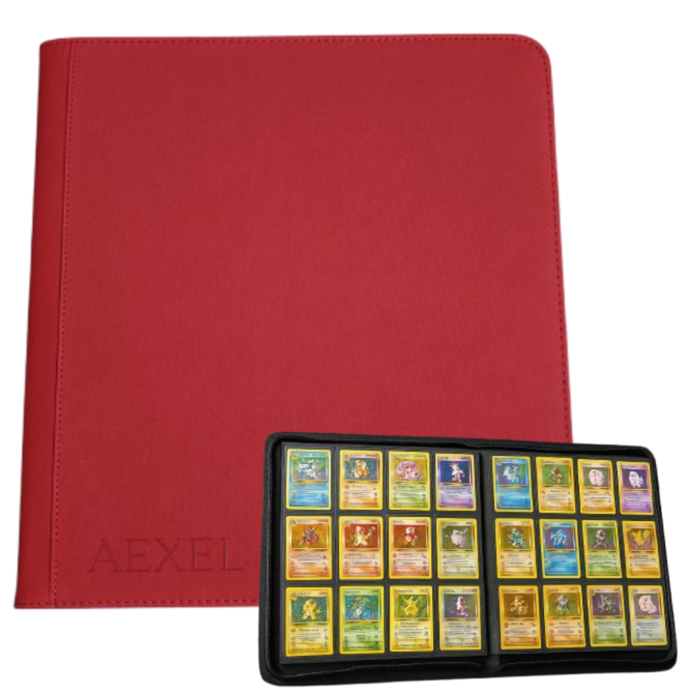 Aexel Premium Zipper Card Binder – 12 Pocket | 480 Card Capacity