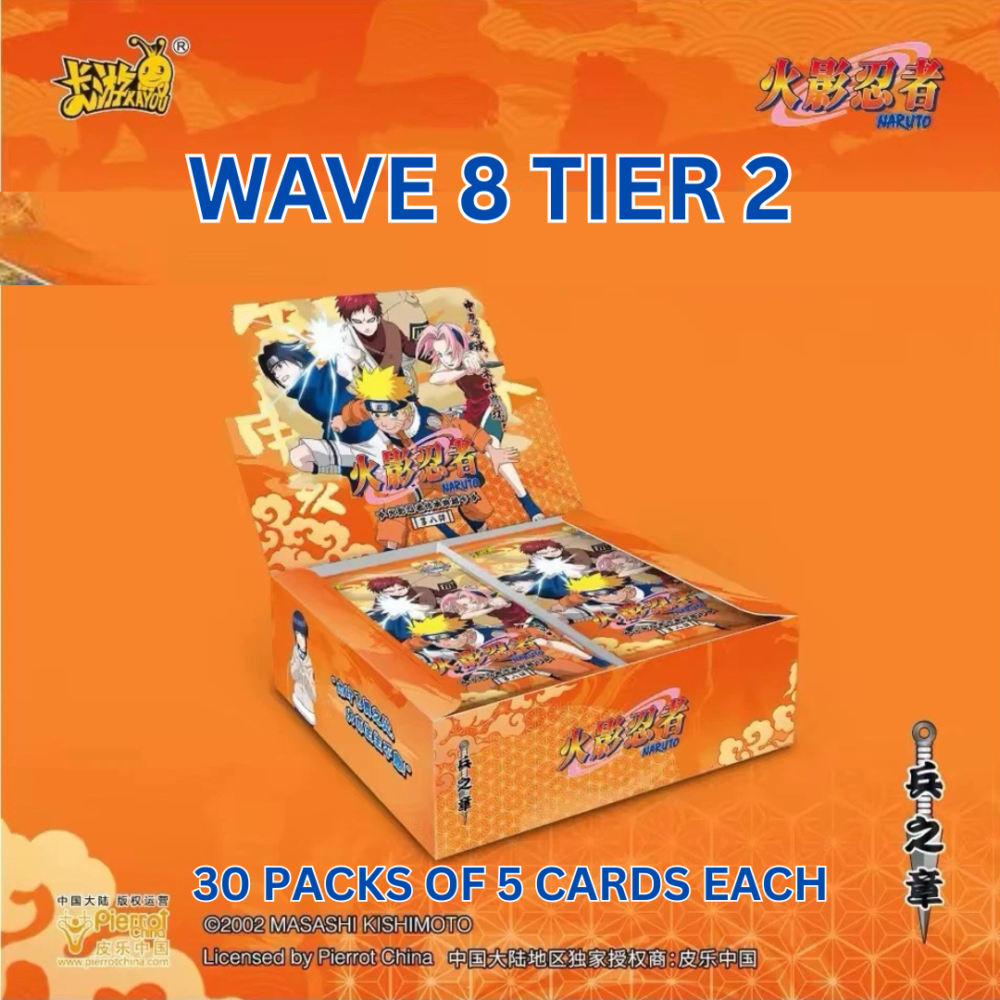 Kayou Naruto Wave 8 Tier 2 Sealed Hobby Box 30 Packets of 5 Cards