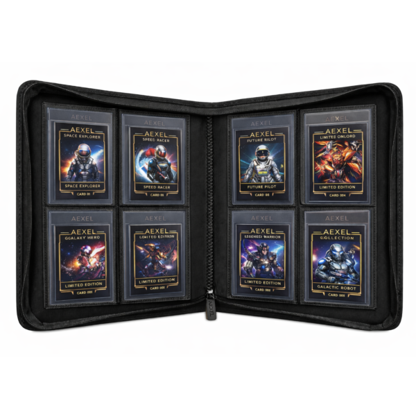 AEXEL Premium Semi-Rigid Card Saver Binder – 160 Pocket Side-Loading Album for Trading Cards