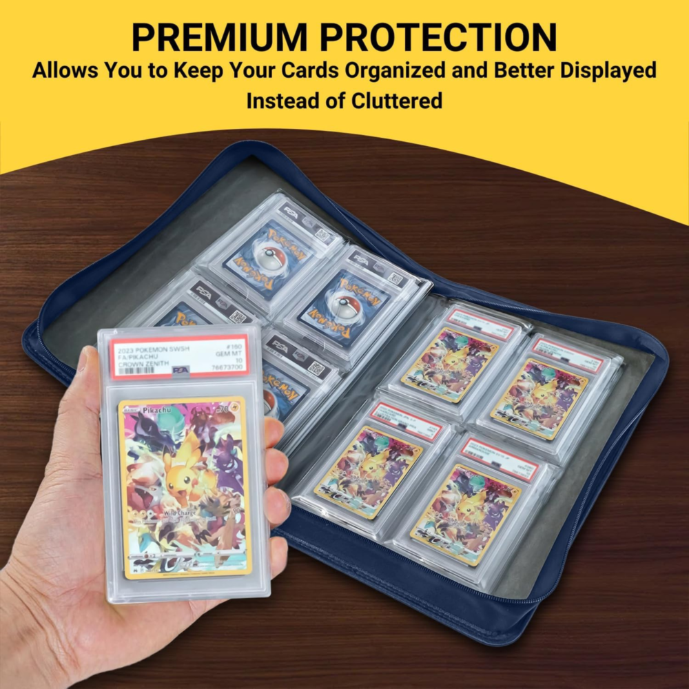 AEXEL Premium Graded Card Slab Binder – 40 Slab Capacity Zippered Album for PSA, BGS & CGC Graded Trading Cards