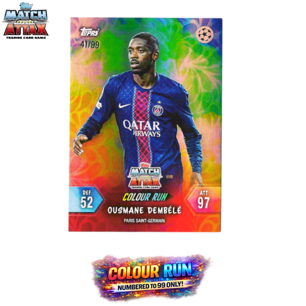 Topps Match Attax 2025/26 COLOR RUN EXCLUSIVE CARDS NUMBERED TO /99 ONLY INDIA EXCLUSIVE