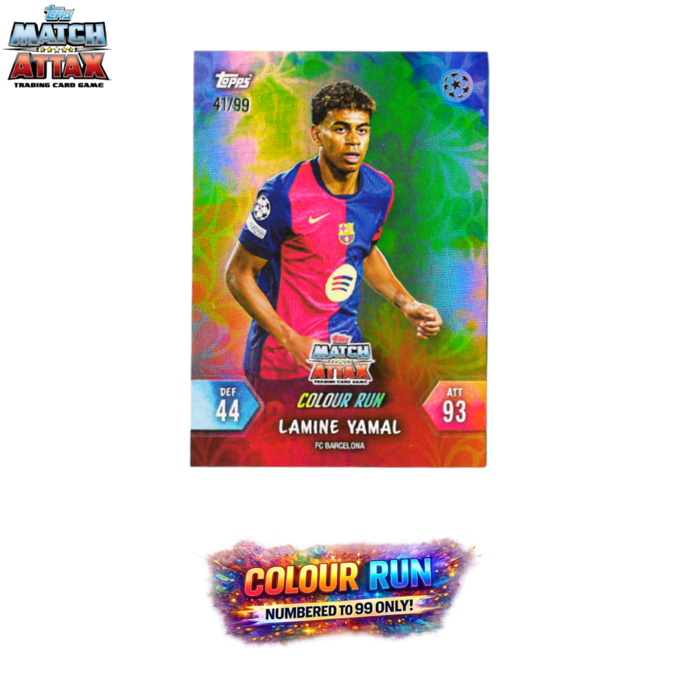 Topps Match Attax 2025/26 COLOR RUN EXCLUSIVE CARDS NUMBERED TO /99 ONLY INDIA EXCLUSIVE