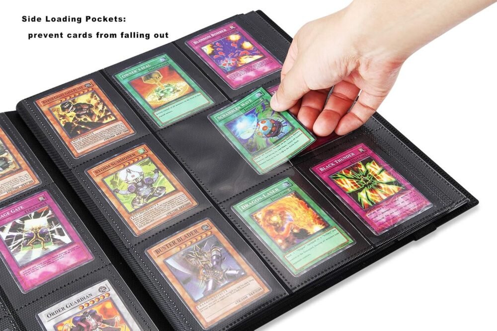 Aexel Trading Card Binder, Soft PP Material, Elastic Strap, for Card Collection, Black Color