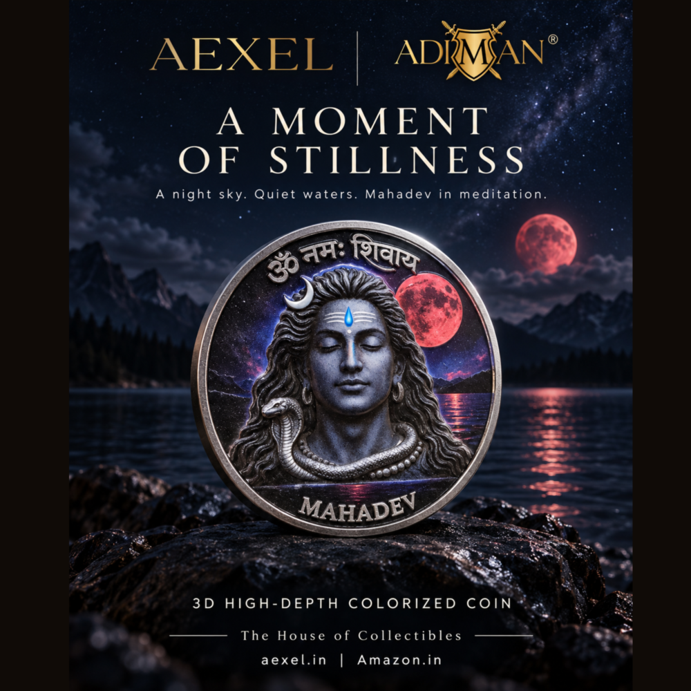 Adiman x Aexel: Mahadev 2026 Lord Shiva Commemorative Coin – Limited Edition Graded Slab