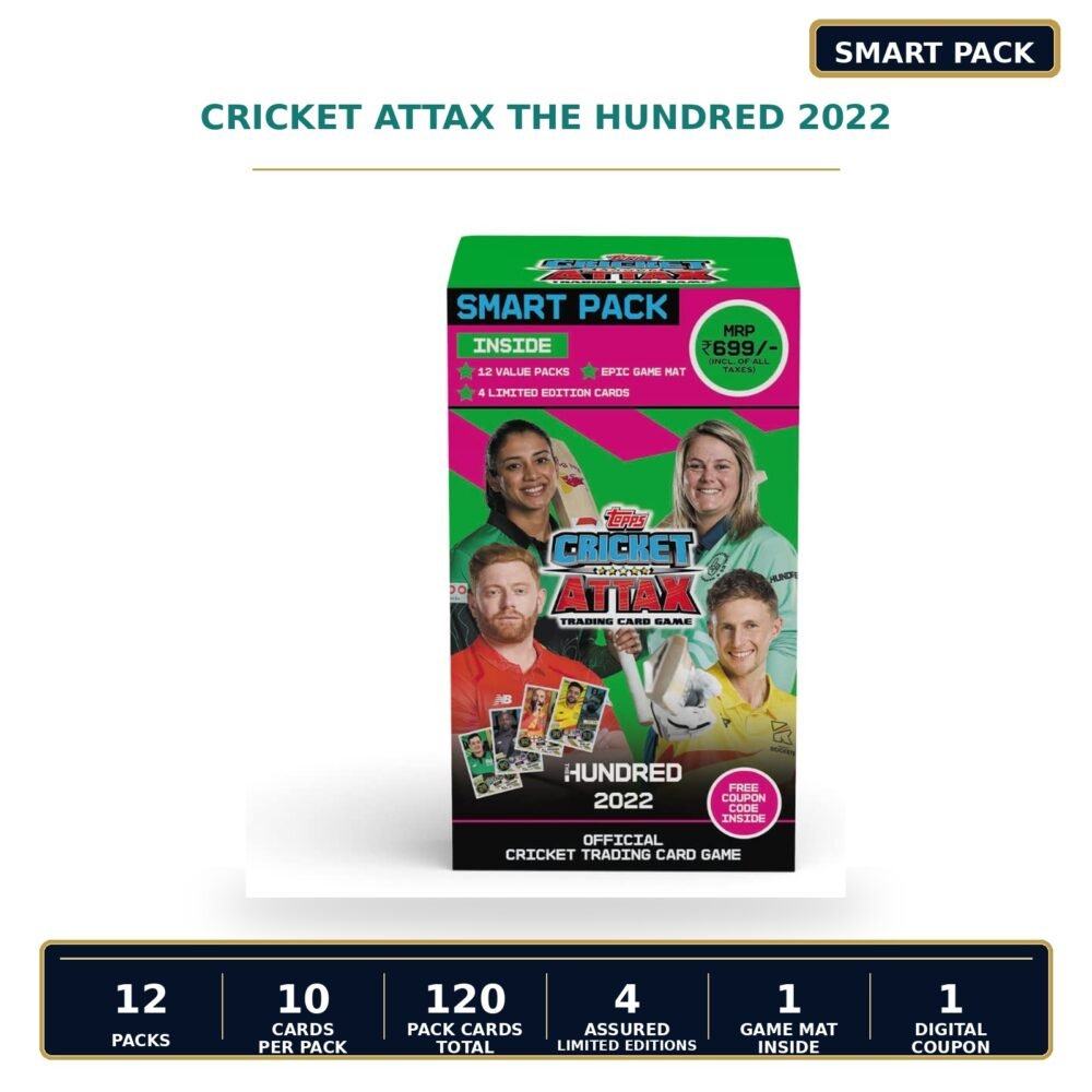 Cricket Attax The Hundred 2022 Smart Pack sealed trading card product