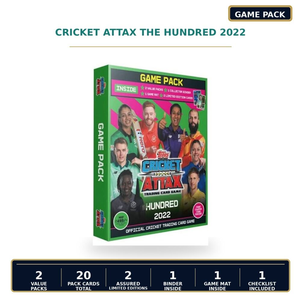 Cricket Attax The Hundred 2022 Game Pack sealed trading card product