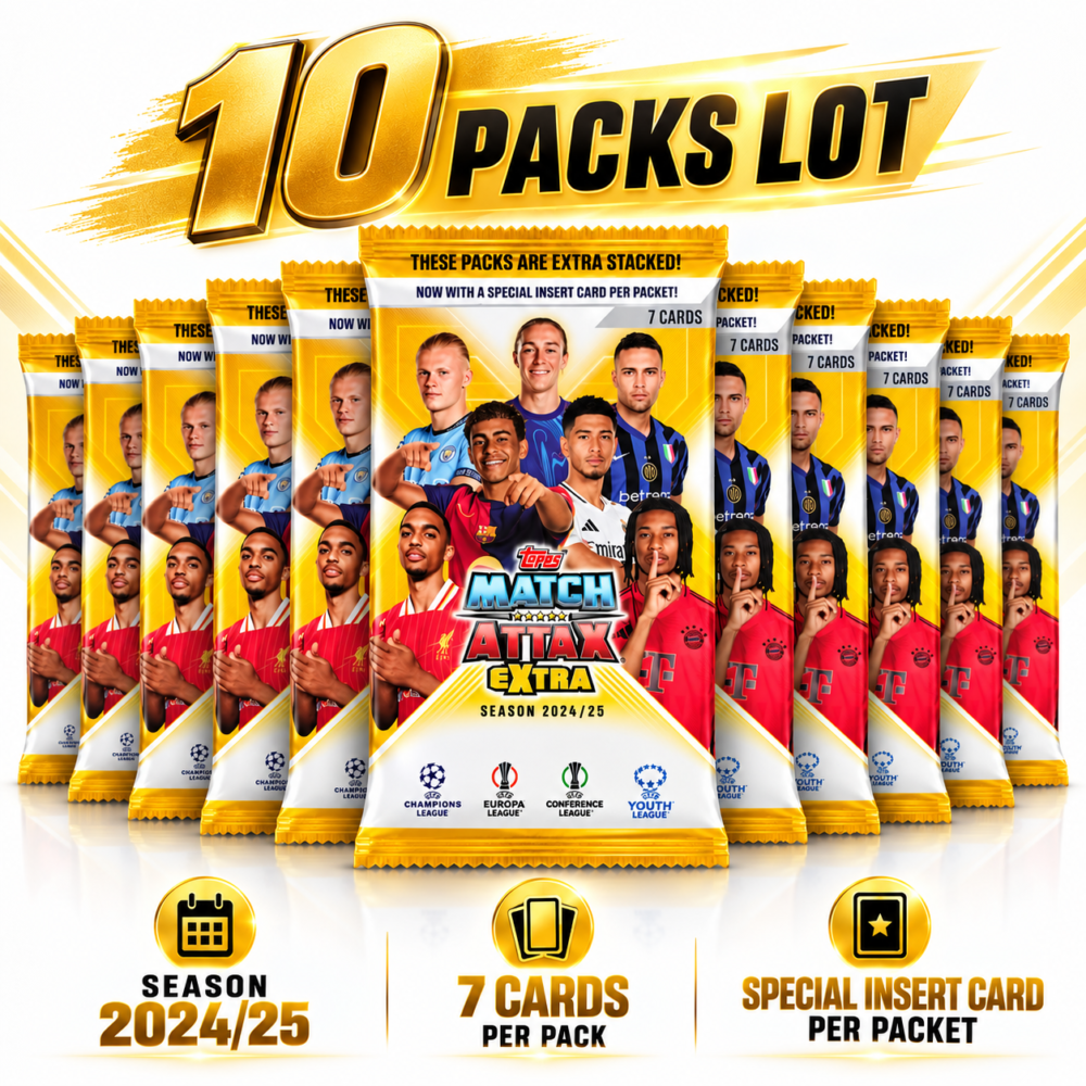 Topps Match Attax Extra 2024/25 10 sealed packs 70 football trading cards